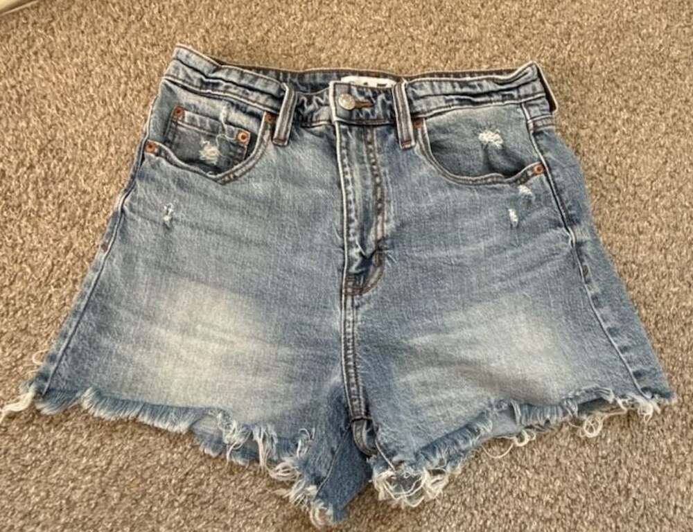 Daze Denim Tough Love High Rise Raw Hem Shorts Size 28